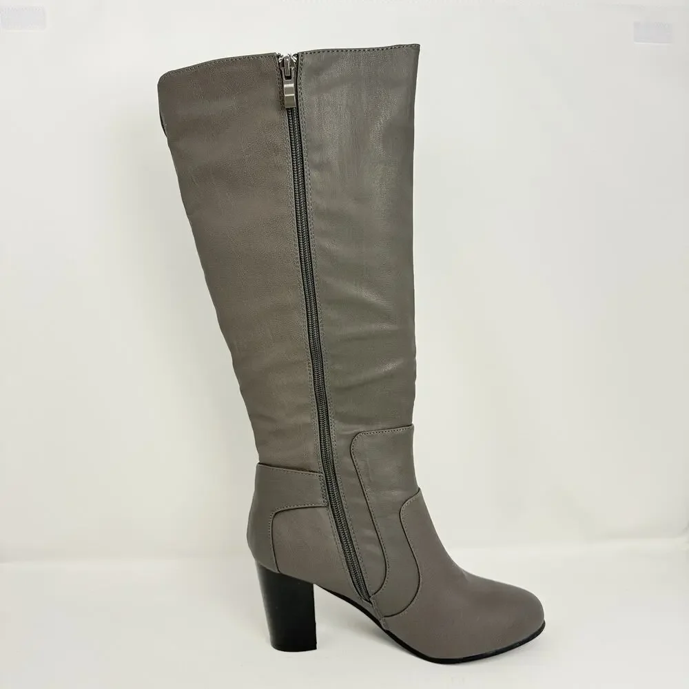 Journee Collection Carver Women’s Size 8 Grey Wide Calf Knee High Boots New